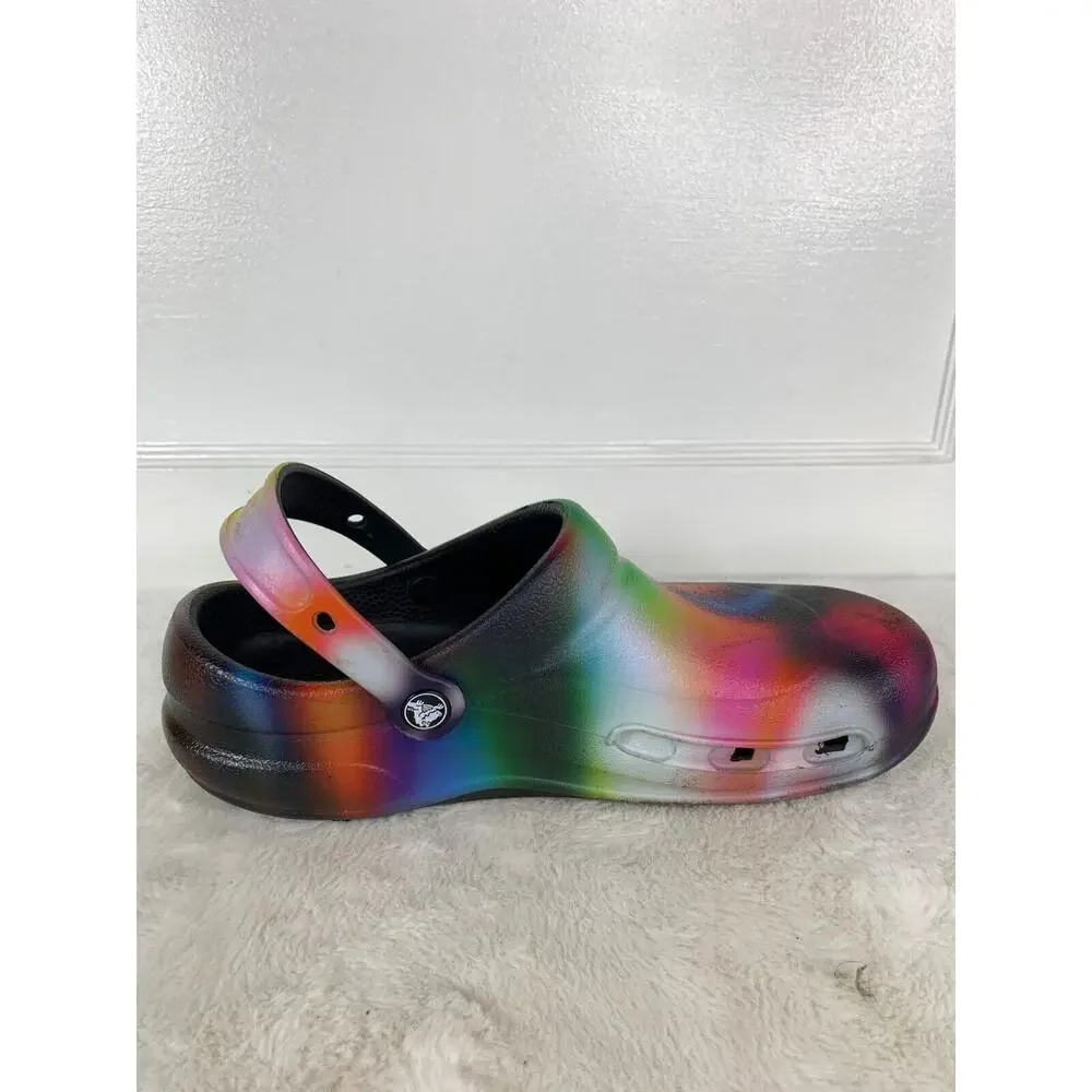 Crocs Classic Clogs Multicolor Graffiti Mens Size 9 Slip On Shoes